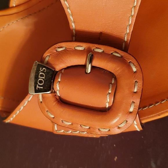 Tod's Orange Buckle Kitten Heel Mules/Sandals 7.5 - Picture 2 of 12